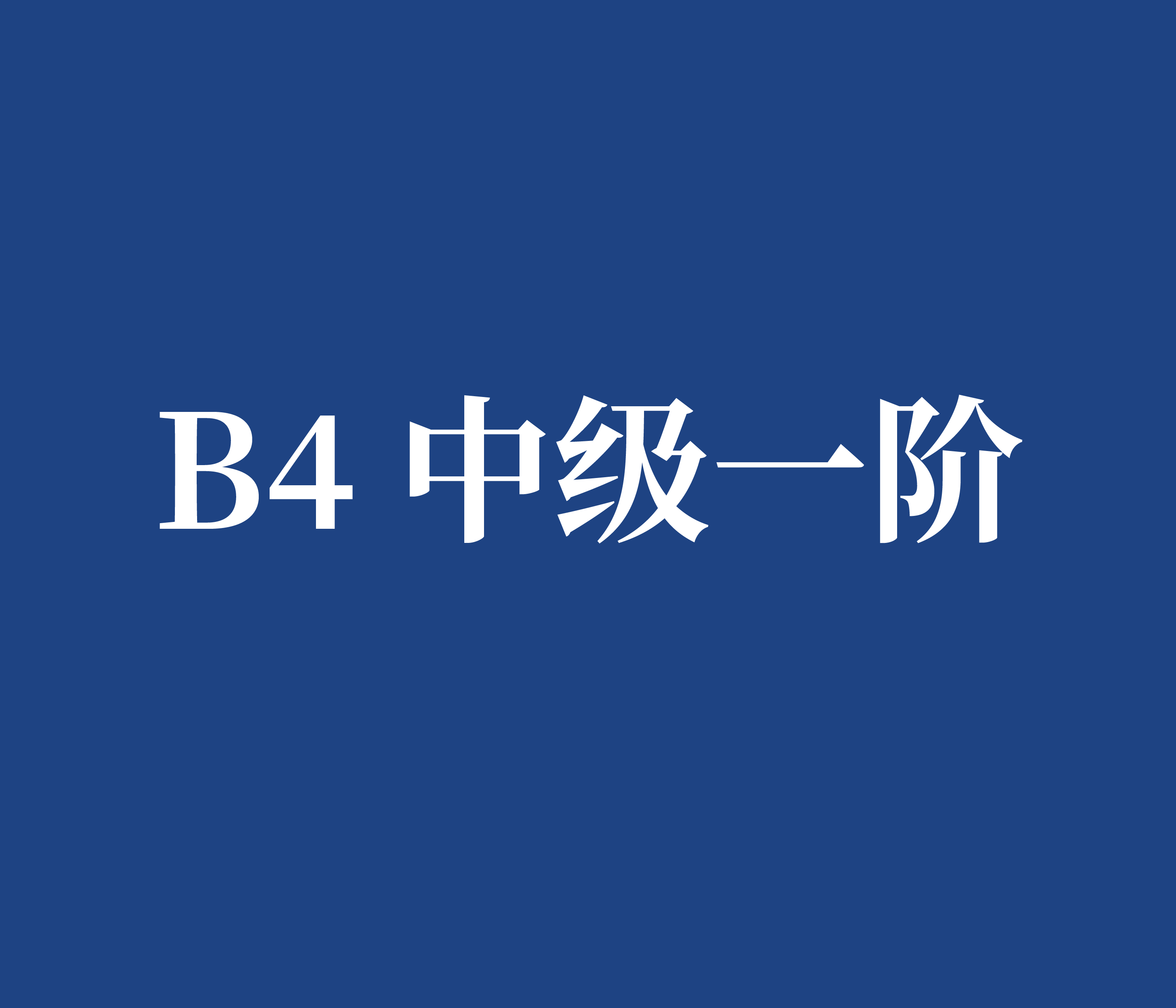 B4 中级一阶
